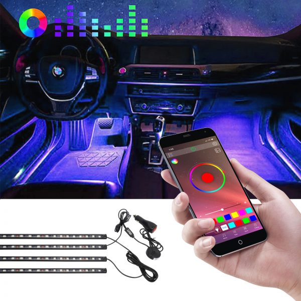 LED RGB interior car lights - 12V Light Strips for Car interior