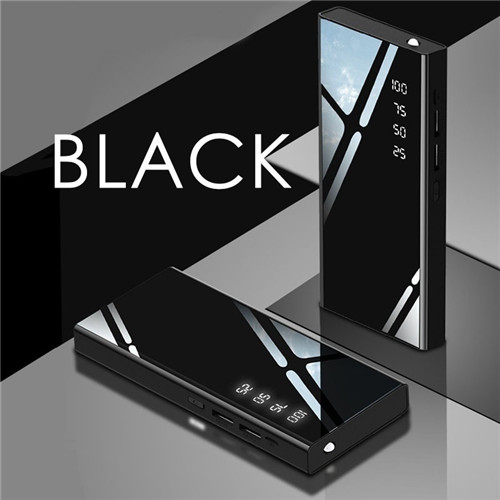 Fast Charging Power Bank - LED Digital Display Portable Charger - black