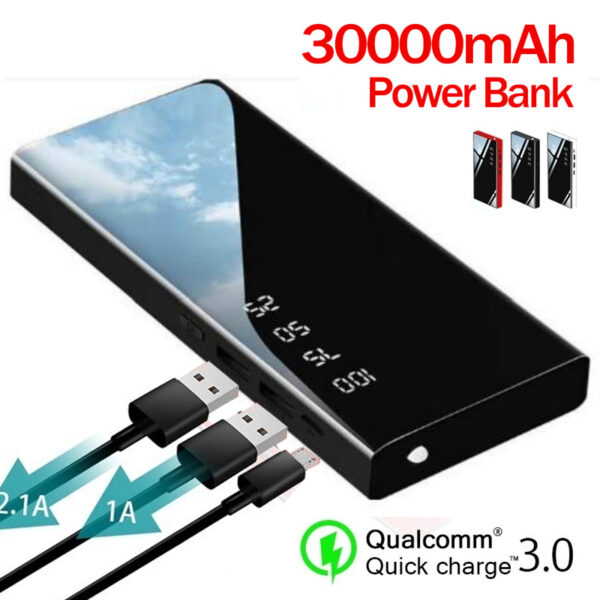 30000mAh Fast Charging Power Bank  LED Digital Display Portable External Battery 1