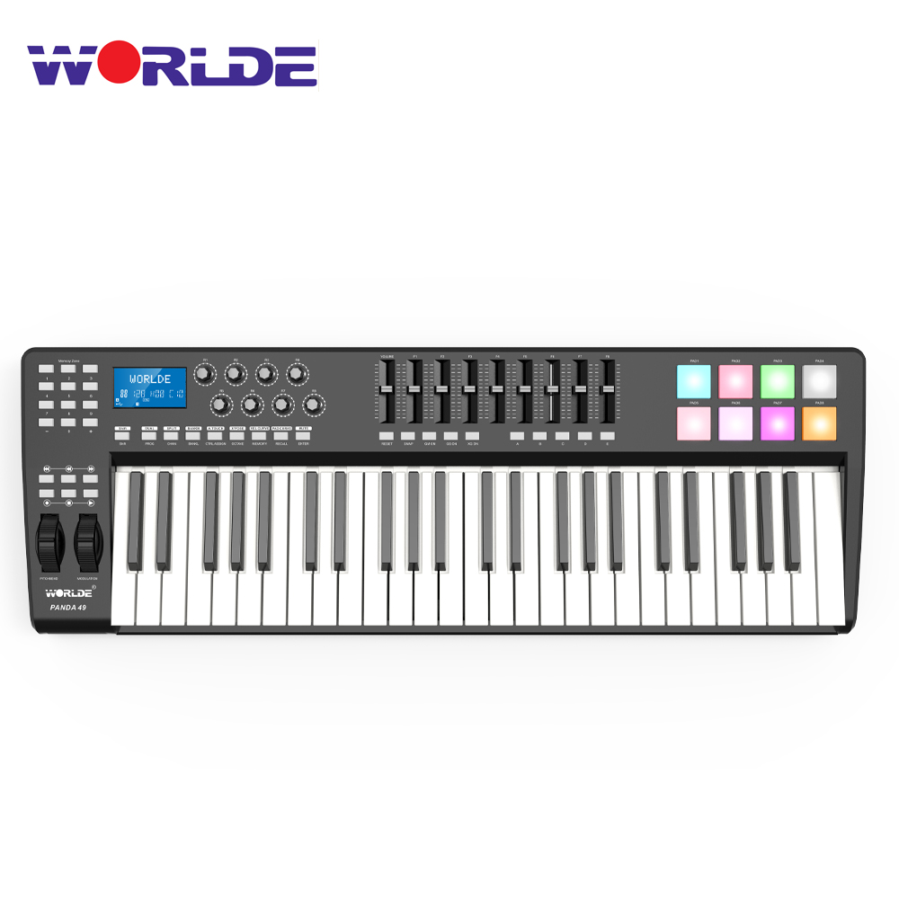 USB MIDI Keyboard Controller 8 RGB Colorful Backlit Trigger Pads with USB Cable MIDI keyboard 1