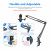 Podcast USB Microphone with Stand, Shock Mount, and Pop Filter for Broadcasting and Sound Recording 4