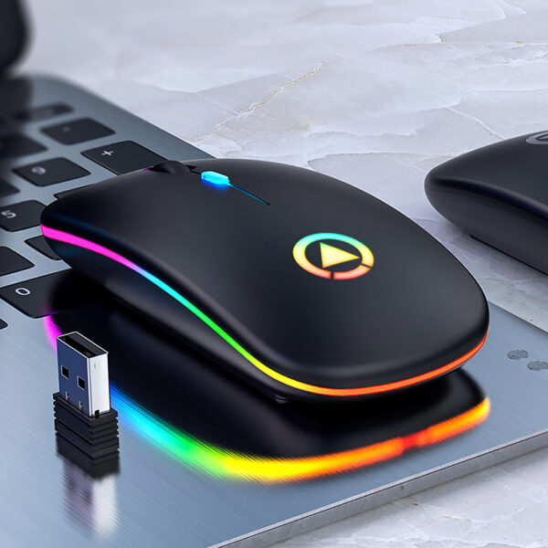 LED Backlit Rechargeable Wireless Mouse USB Ergonomic Optical Gaming Mouse for Desktop, PC, Laptop, Computer 1