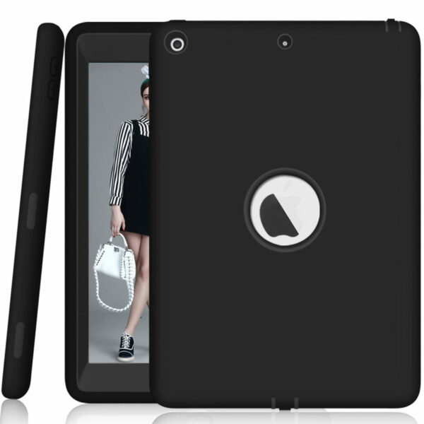 Shockproof iPad Case, High-Impact Shock Absorbent Dual Layer Silicone + Hard PC Bumper Protective Case for 9.7" iPad 8