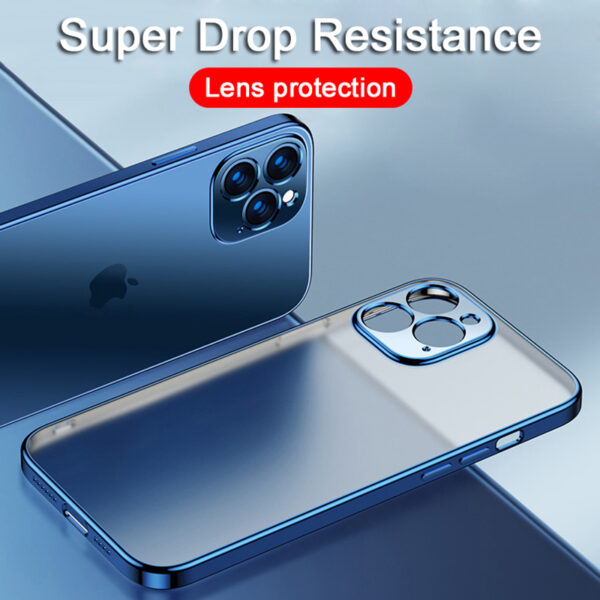 Luxury Plating Frame Clear Silicone Strong Case for iPhone 11 12 13 Pro Max Mini X XR 7 8 Plus SE Strong Case 1