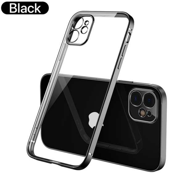 Luxury Plating Frame Clear Silicone Strong Case for iPhone 11 12 13 Pro Max Mini X XR 7 8 Plus SE Strong Case 13