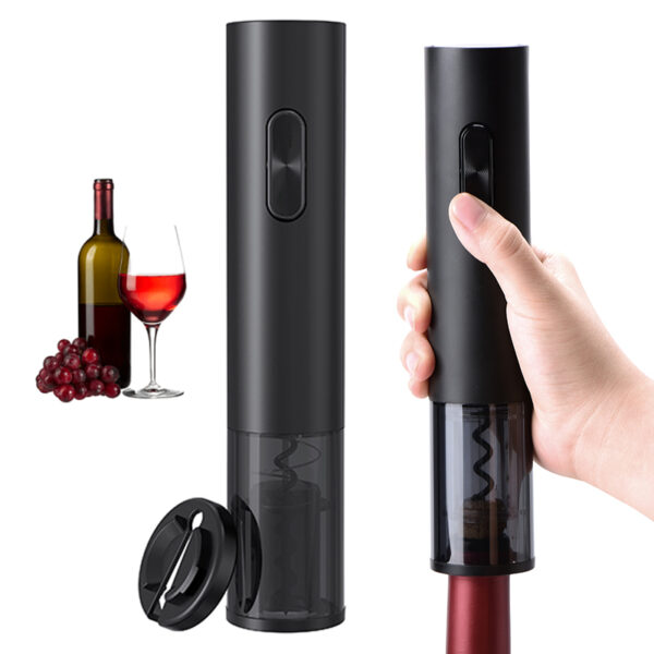 Electric Wine Bottle Opener, Wine Opener Corkscrew Key Set with Foil Cutter, Automatic Reusable Easy Carry Black Wine Opener 1
