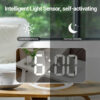 Digital Alarm Clock, Large Mirrored LED Clock, Snooze, Dim Night Light 2 USB Charger Ports Desk Alarm Clocks for Bedroom Decor 3