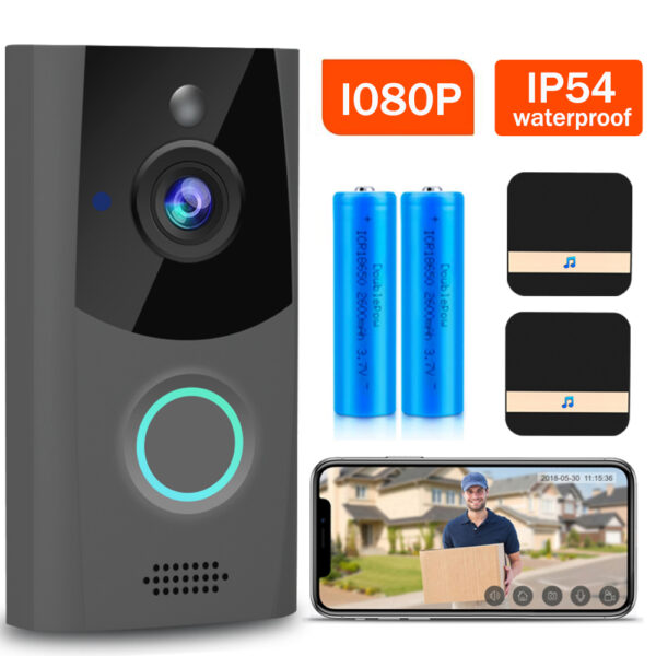 WiFi Video Doorbell Camera Waterproof Audio Intercom With Chime Security Outdoor Door Bell Smart Wireless 1080P Home Camera