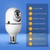 WiFi Light Bulb Camera - 1080P Pan Tilt Wireless 2.4Ghz 360 Degree E27 Panoramic IP Camera, Security Cameras with Floodlight Night Vision Human Motion Detection and Alarm