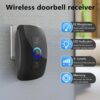 Wireless Doorbell, Waterproof Wireless Door Bell Chime Kit with LED Light 1 Receiver and 1 Push Button Operating at 500 Foot Range with 32 Chimes 4 Volume & Mute（2022 Upgrade）