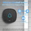 Wireless Doorbell, Waterproof Wireless Door Bell Chime Kit with LED Light 1 Receiver and 1 Push Button Operating at 500 Foot Range with 32 Chimes 4 Volume & Mute（2022 Upgrade）