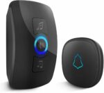 Wireless Doorbell, Waterproof Wireless Door Bell Chime Kit with LED Light 1 Receiver and 1 Push Button Operating at 500 Foot Range with 32 Chimes 4 Volume & Mute（2022 Upgrade）