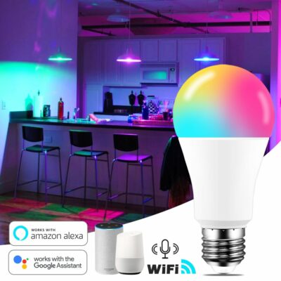 WiFi Smart Light Bulb  LED RGB Lamp Works with Alexa/Google Home 85-265V RGB + White Dimmable Timer Function color Bulb