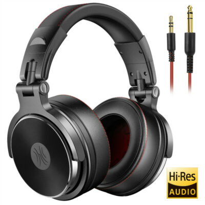 OneOdio Professional Headphones for Studio Monitoring and Mixing, Sound Isolation, 90° Rotatable Housing with Top Protein Leather Earcups, 50mm Driver Unit, Wired Headsets with Mic (Pro-50)