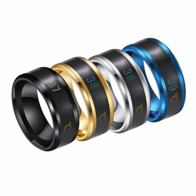 Waterproof Temperature Sensing Titanium Smart Ring